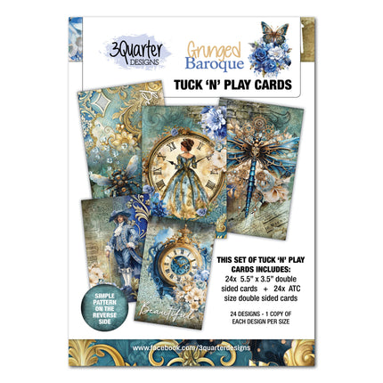 3Quarter Designs Grunged Baroque - Tuck N Play Cards