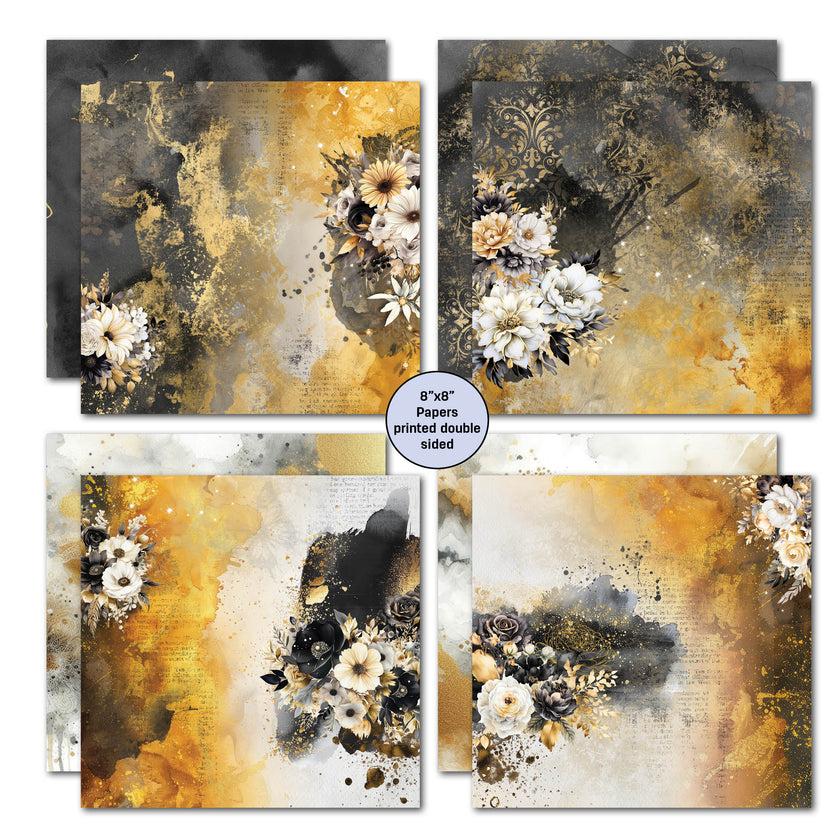 3Quarter Designs Golden Ebony 8x8 Paper Pack