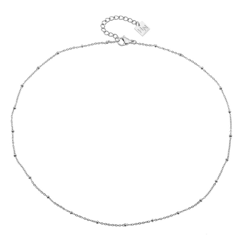 GENOA Beaded Silver Chain Necklace
