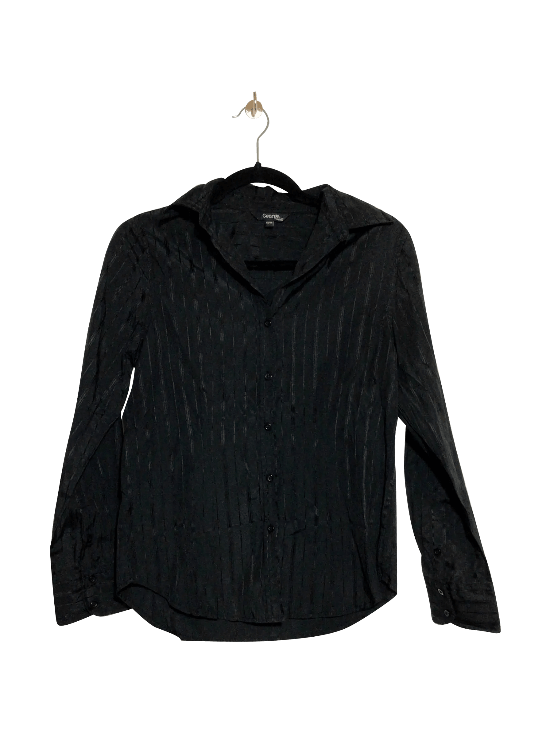 GEORGE Regular fit Button-down Top in Black  -  XS