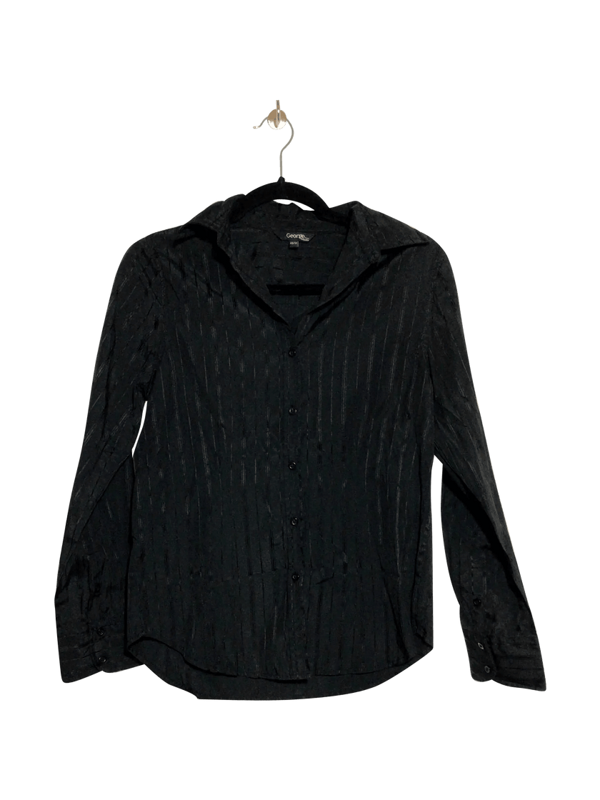GEORGE Regular fit Button-down Top in Black  -  XS