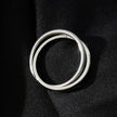GILBERT : Bague à porter en superposition, double bande entrelacée, en or blanc (ton argenté)