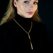 GILMA Snake Skin Textured Intertwined Lariat Chain Necklace