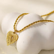 GIVERNY: Ornate Abstract Heart Pendant on a Rope Chain Necklace