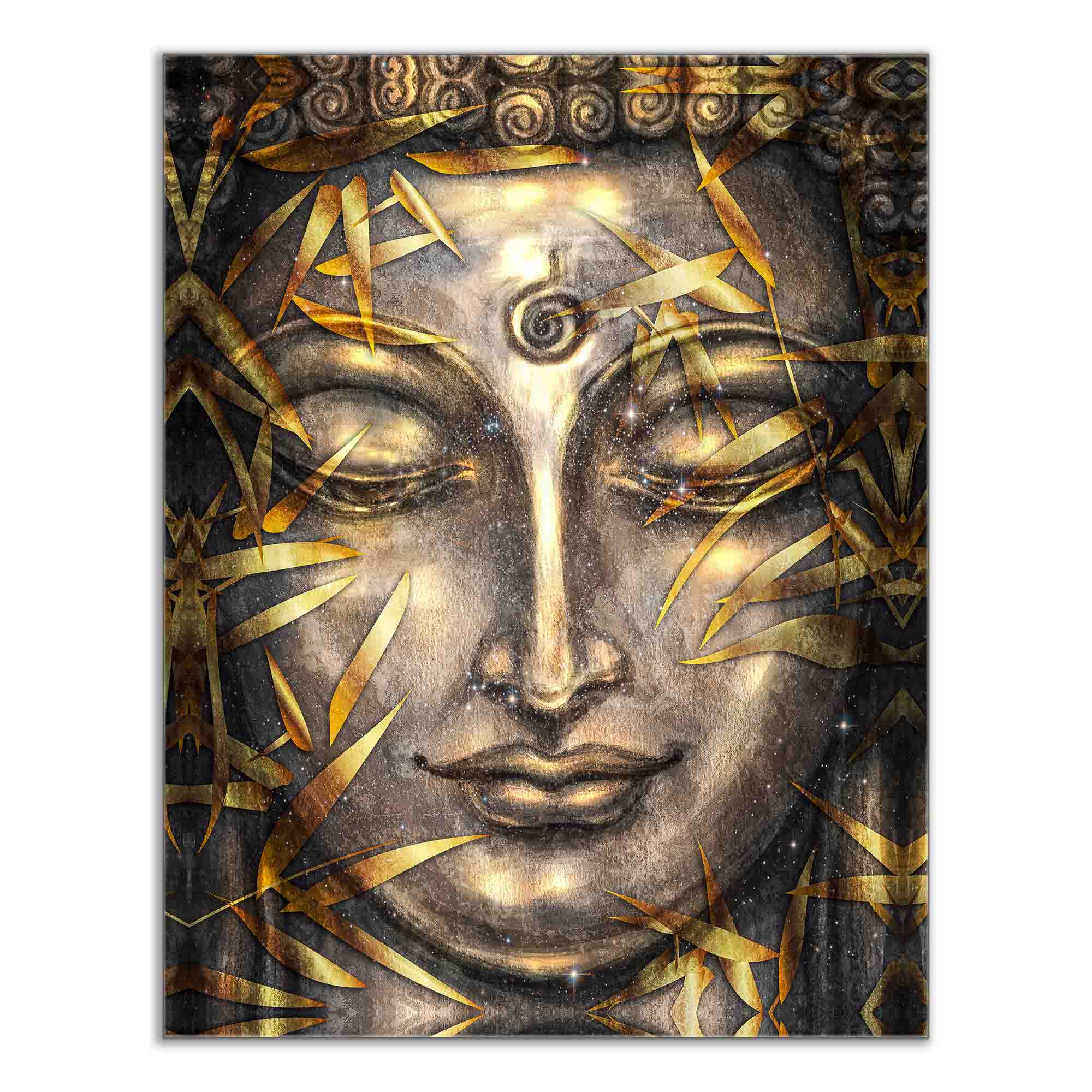 Art mural - Toile peinte Bouddha doré - Oeuvre d'art