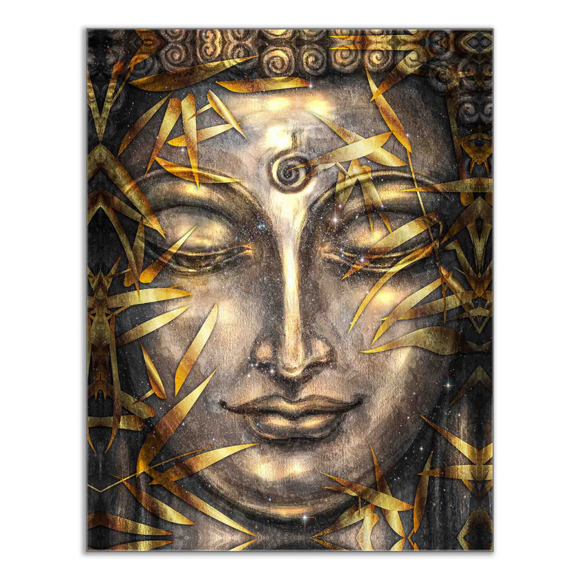 Art mural - Toile peinte Bouddha doré - Oeuvre d'art