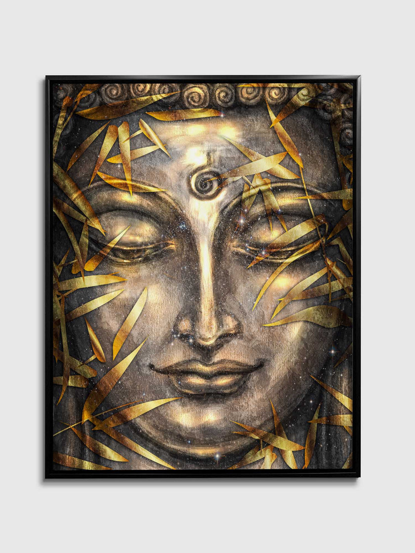 Art mural - Toile peinte Bouddha doré - Oeuvre d'art