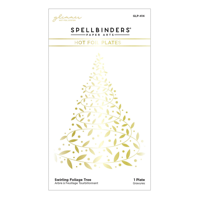 Swirling Foliage Tree Hot Foil Plate from the Glimmer for the Holidays Collection