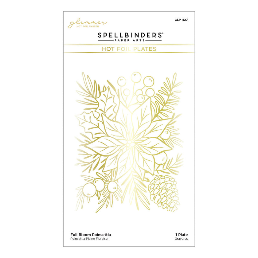 Full Bloom Poinsettia Hot Foil Plate from the Glimmer for the Holidays Collection