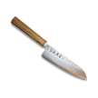 Ginrei Silver 3-Layer Nashiji Santoku Knife 170mm Olive Wood Handle