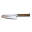 Ginrei Silver 3-Layer Nashiji Santoku Knife 170mm Olive Wood Handle