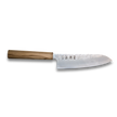 Ginrei Silver 3-Layer Nashiji Santoku Knife 170mm Olive Wood Handle