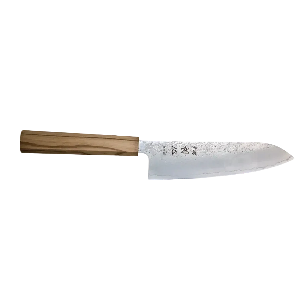 Ginrie Silver 3 3-Layer Nashiji Santoku 170mm with Olive Wood Handle