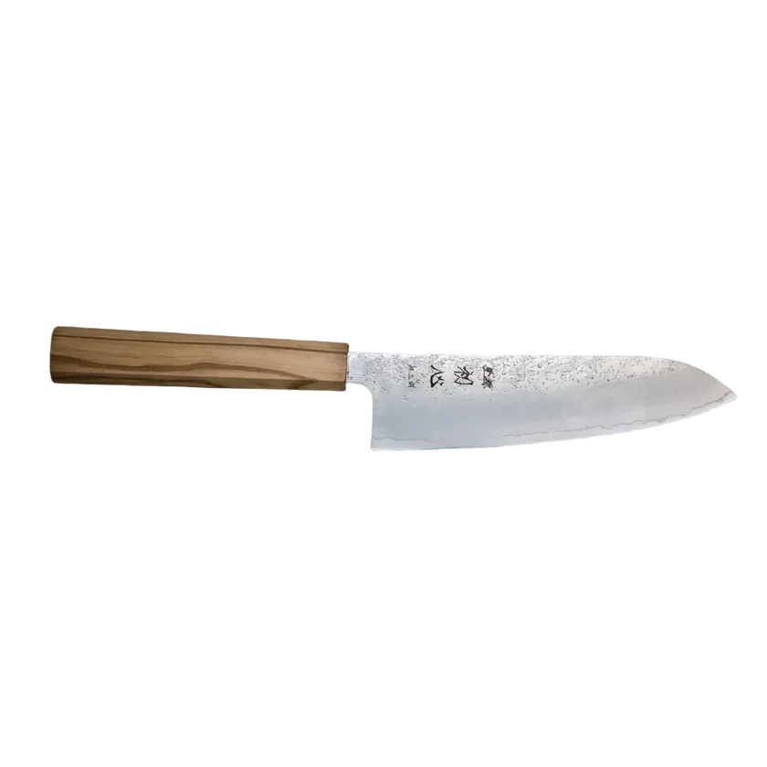 Ginrie Silver 3 3-Layer Nashiji Santoku 170mm with Olive Wood Handle