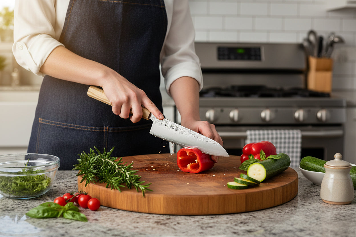 Ginrie Silver 3 3-Layer Nashiji Santoku 170mm with Olive Wood Handle