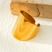 GOKOU: Elongated Wide Band Modernist Gold Ring.