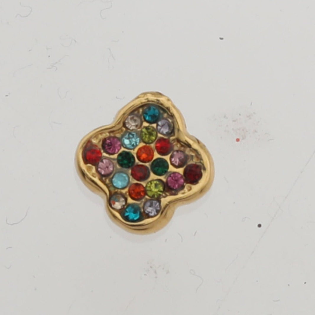 GOLDIE : Boucles d'oreilles à puces multicolores d'inspiration vintage.