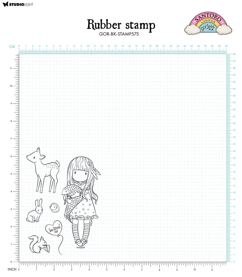 SAN Cling Stamp Gorjuss - Be Kind Be Kind To All Creatures 120x170x5mm 6 PC nr.575