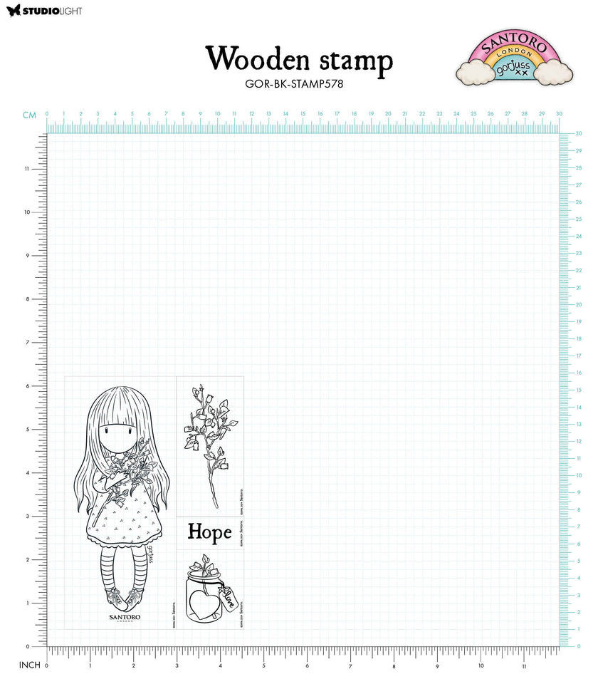 SAN Rubber Stamp Gorjuss - Be Kind Hope 105x148x15mm 4 PC nr.578