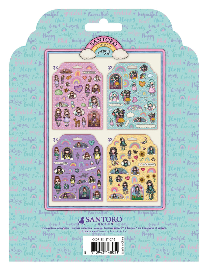 SAN Stickers Gorjuss - Be Kind 4x3 designs 152x203x3mm 12 SH nr.16