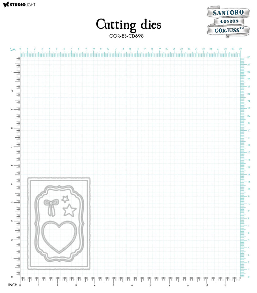 SAN Cutting Dies Frames & Labels Gorjuss Essentials 85x125x2mm 8 PC nr.698