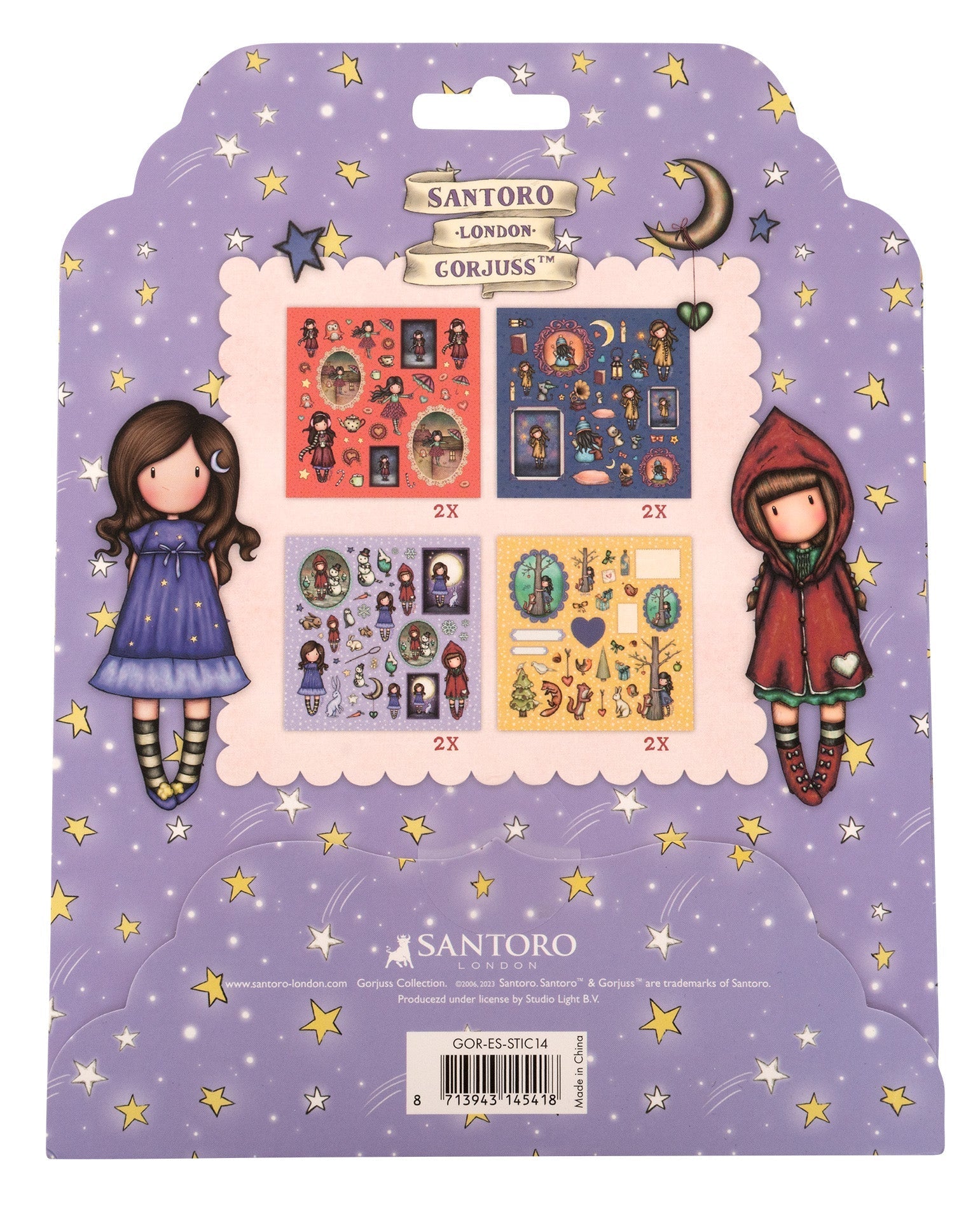 SAN Sticker Sheets 4x2 Designs Gorjuss Essentials 152x152x2mm 8 SH nr.14