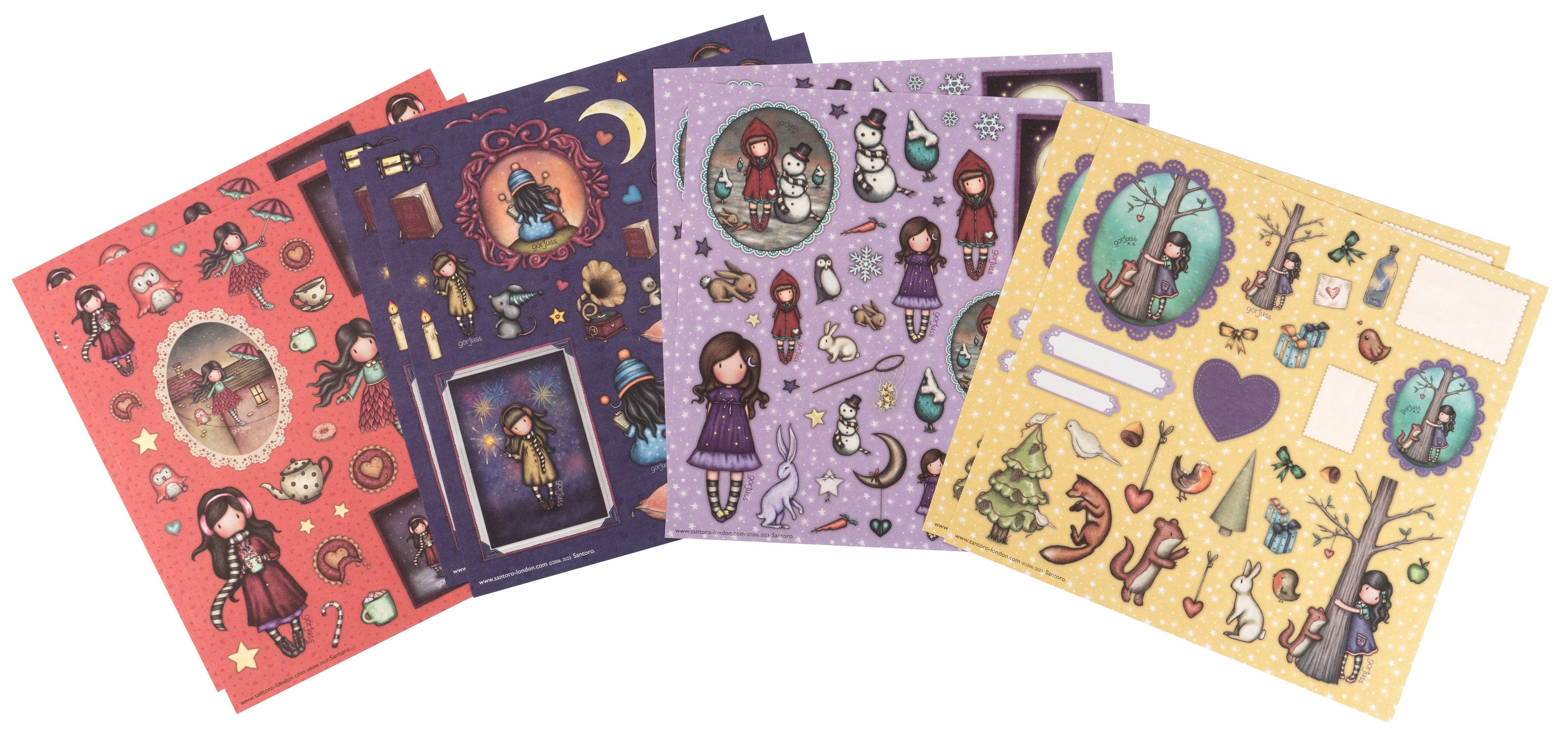 SAN Sticker Sheets 4x2 Designs Gorjuss Essentials 152x152x2mm 8 SH nr.14