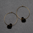 Heart On Hoop Earring In Gold Plate