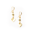 Heart Drop Earring In Gold Plate