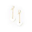 Drop Chain Heart Earring In Gold Plate