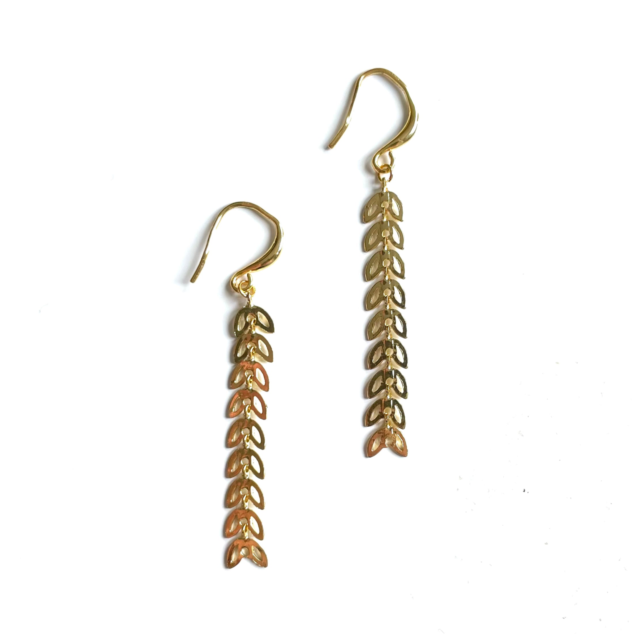 Drop Petal Earrings - Gold Plate