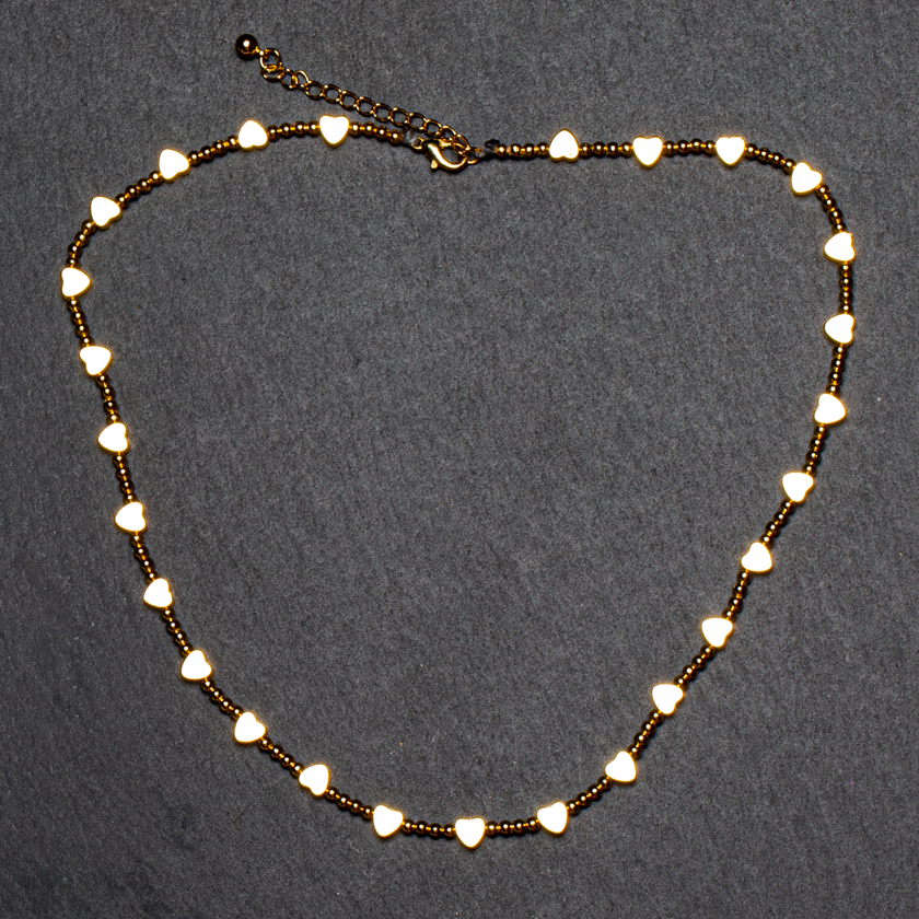 Short Heart Necklace In Gold Plate