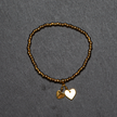 Elasticated Heart Charm Bracelet In Gold Plate