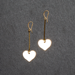 Drop Chain Heart Earring In Gold Plate