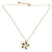 Hammered Flower Pendant On Chain - Gold Plate