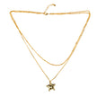 Double Strand Star Necklace- Gold Plate