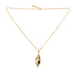 Textured Leaf Pendant on Chain- Gold Plate
