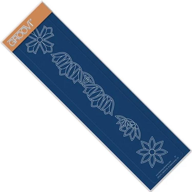 Groovi Art Deco Flowers Border Plate