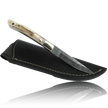 AKARI Skinner Knife 3.5 inch with Stag Horn Handle and Original Leather Sheath