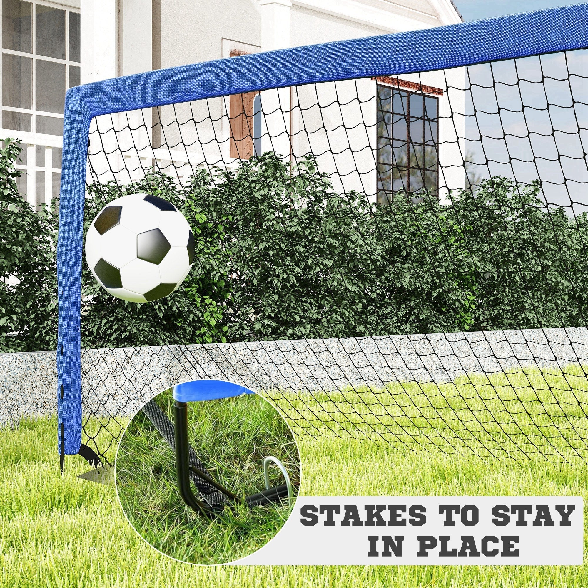 Soozier Set of 2 Soccer Nets for Backyard, Portable Soccer Goal for Practice with Carry Bag