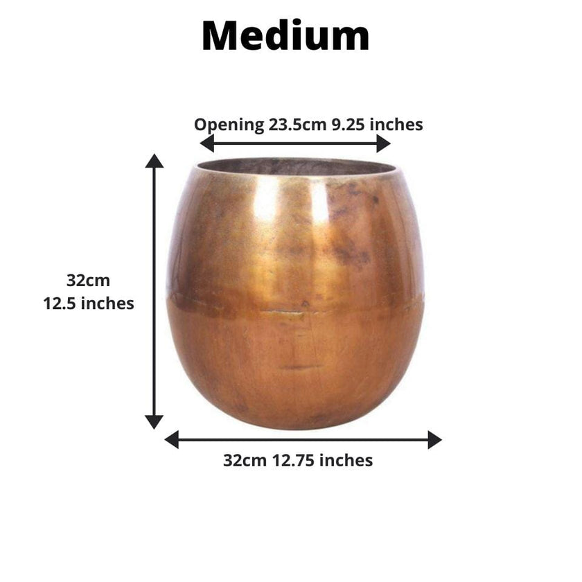 Gaby - Copper Brass Mid-Century Planter (Multiple Sizes)