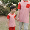 Adult Unisex Bamboo Pocket T-shirt | Berry Stripe