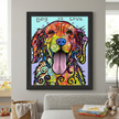 DOG IS LOVE COLORFUL  FRAMED CANVAS WALL ART (33.5