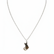Cat Silhouette Necklace (Silver)
