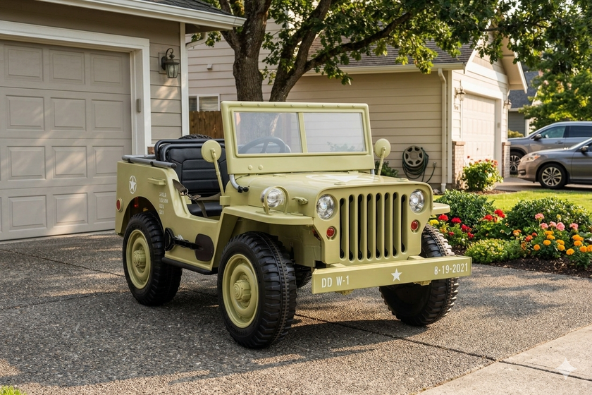 24V Army Jeep 3 Seater DELUXE Kids Ride On Car with Remote Control