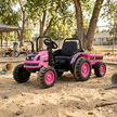 2026 6v Tractor Powered Ride-On Car Remote Control with Detachable Wagon