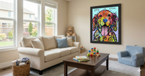 LOVE AND A DOG COLORFUL POP ART FRAMED WALL DECOR (33.5