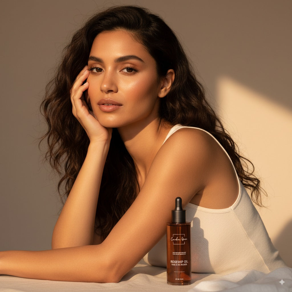 Huile de Rose Musquée 100% Bio de Canadian Grace – Pressée à froid, Pure et Premium pour la régénération et l'hydratation de la peau.