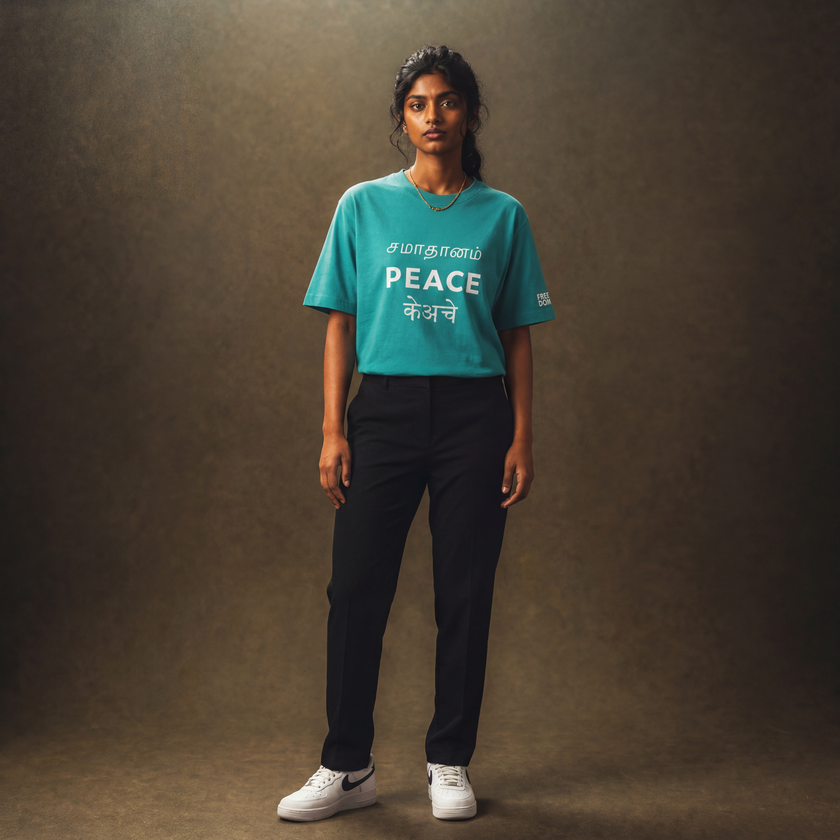 PEACE T-SHIRT - TEAL
