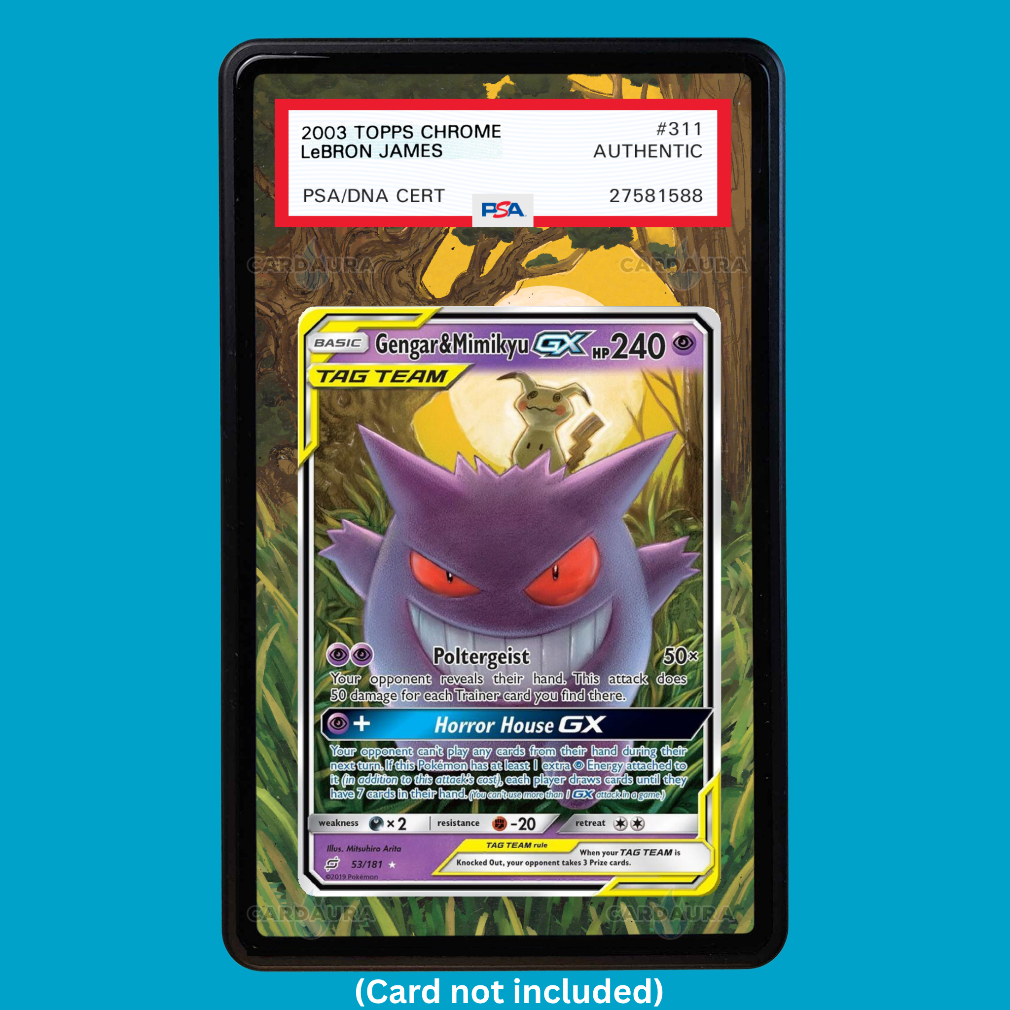 Gengar & Mimikyu GX 53/181 Team Up (Graded) Display Case